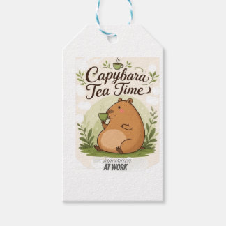Capybara Tekatid | Söt Capybara som dricker te Kul Presentetikett