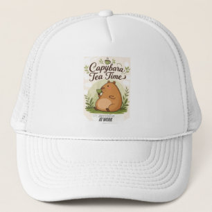 Capybara Tekatid Söt Capybara som dricker te Rol Keps