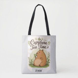 Capybara Tekatid Söt Capybara som dricker te Rol Tygkasse