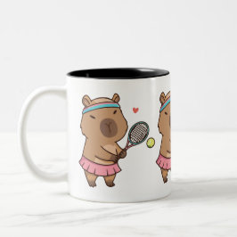 Capybara Tennis Mugg | Funny Sports Älskare Coffee