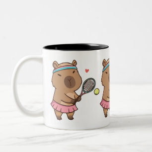 Capybara Tennis Mugg   Funny Sports Älskare Coffee