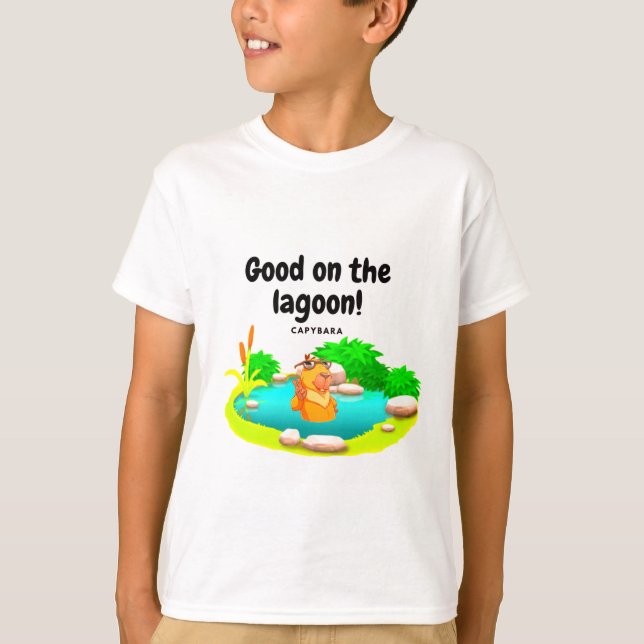 Capybara themed T-shirt with fun message. (Framsida)