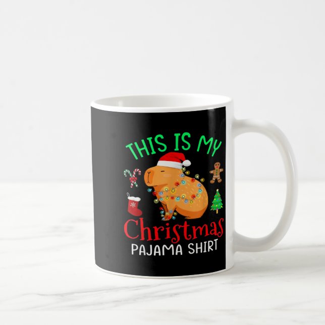 Capybara This Is My Christmas Pajama Capy Santa Me Kaffemugg (Höger)