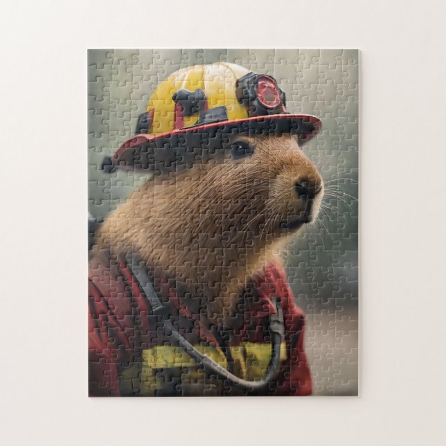 "Capybara till Räddingen: Firefighter Extraordinai Pussel (Vertikal)
