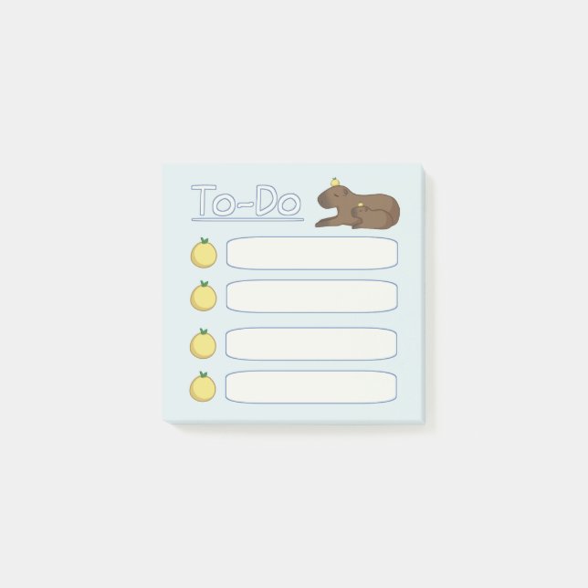 Capybara To-Do List Memo Post-it Block (Framsida)