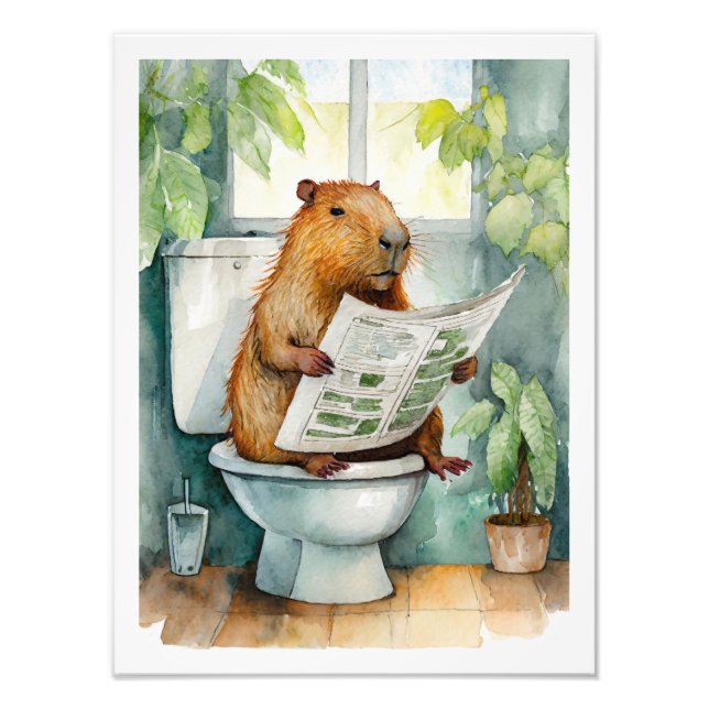 Capybara Toilet Fototryck (Framsidan)