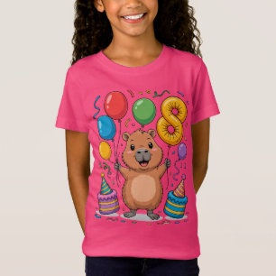 Capybara-tröja för flickor 8 födelsedagsfirande t shirt