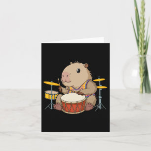 Capybara-trummis som spelar trummor Gnagare Rolig Kort
