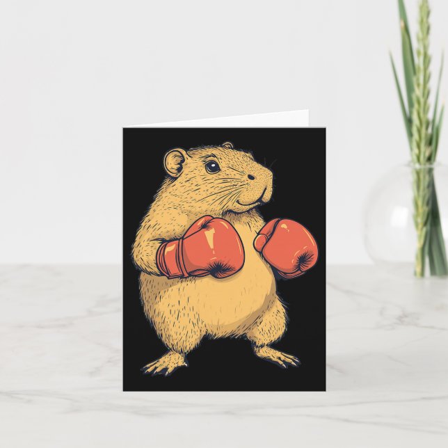 Capybara tryckt som en boxer Funny Boxing Kort (Framsida)