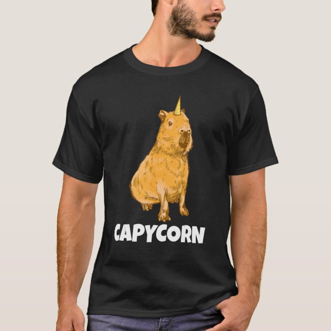 Capybara Unicorn roligt Capycorn T Shirt (Framsida)
