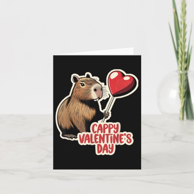 Capybara Valentine, Cappy Valentines day, Capybara Kort (Framsida)