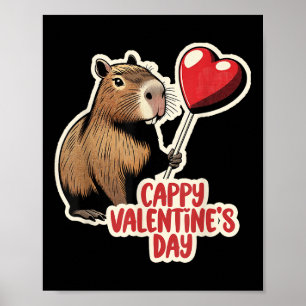Capybara Valentine, Cappy Valentines day, Capybara Poster