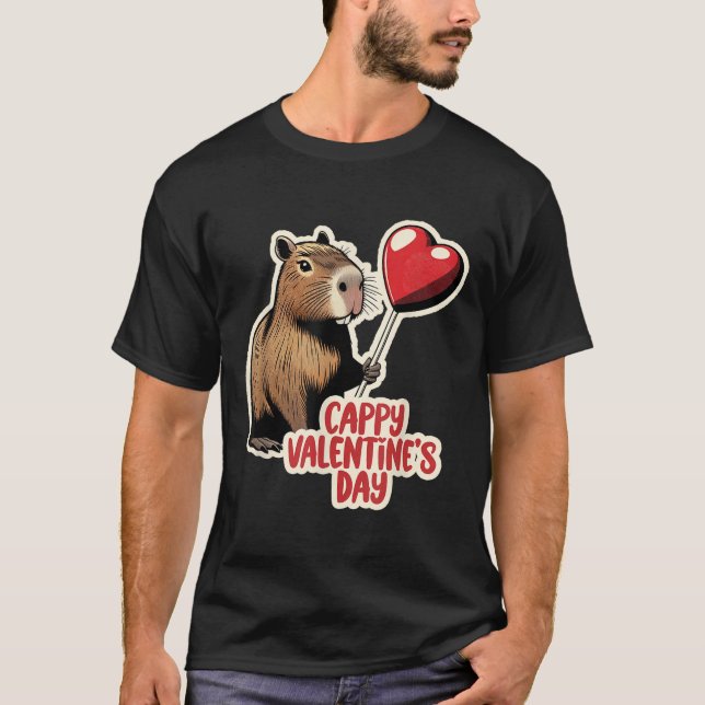 Capybara Valentine, Cappy Valentines day, Capybara T Shirt (Framsida)