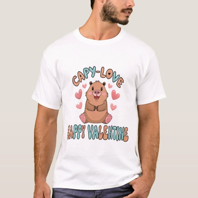 Capybara Valentine Shirt T Shirt (Framsida)