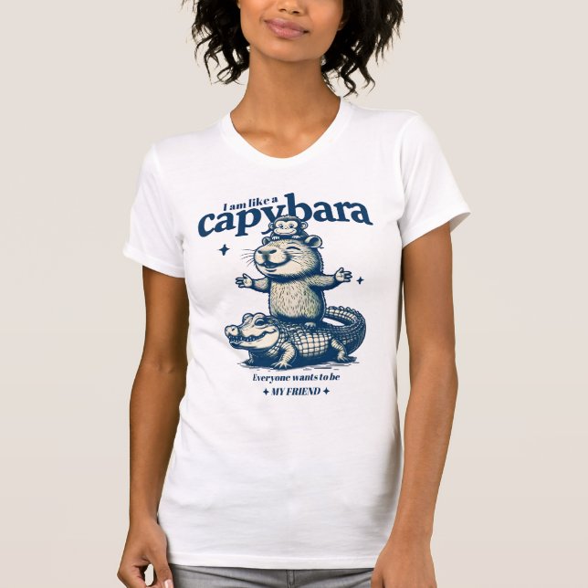 Capybara Vänskap Goals T Shirt (Framsida)