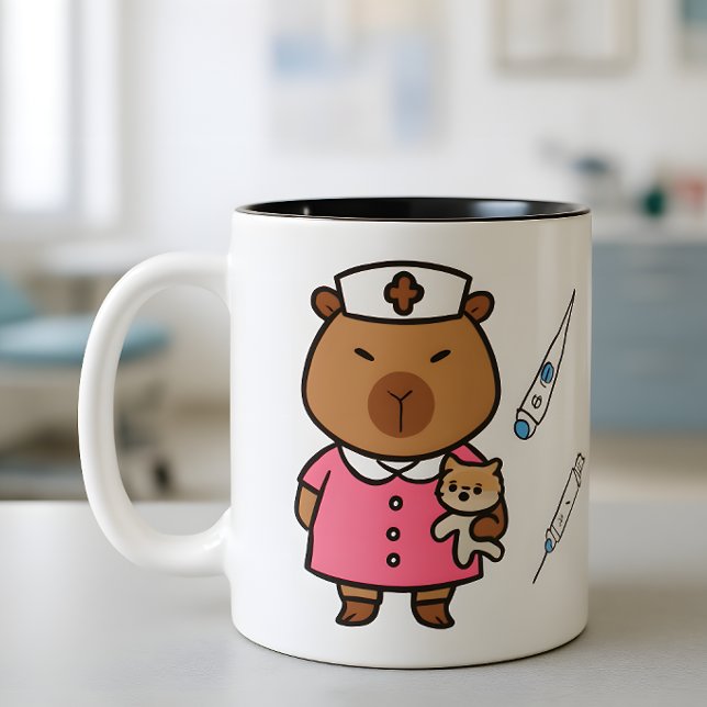 Capybara Veterinär Sjuksköterska Mugg | Söt Veteri (Skapare uppladdad)