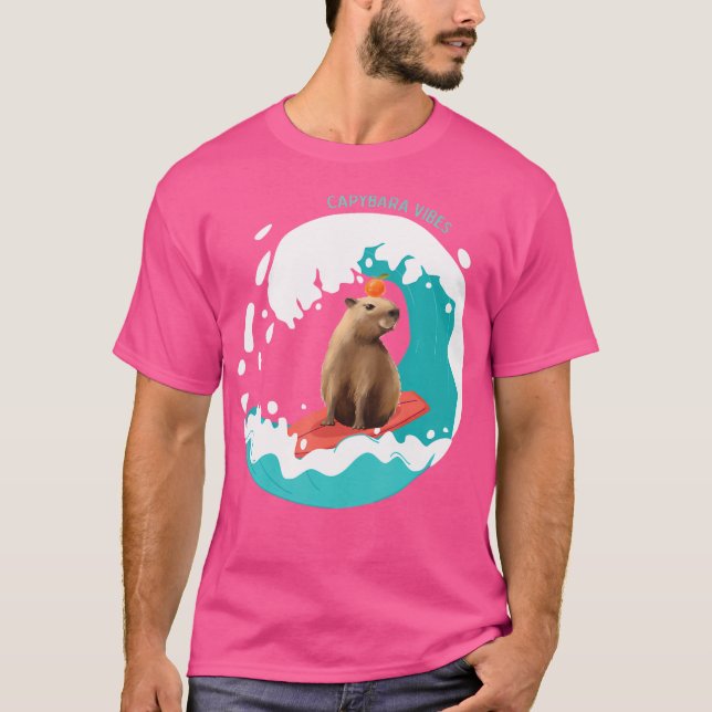 Capybara Vibes Beach Vågar Capybara Wildlife Anima T Shirt (Framsida)