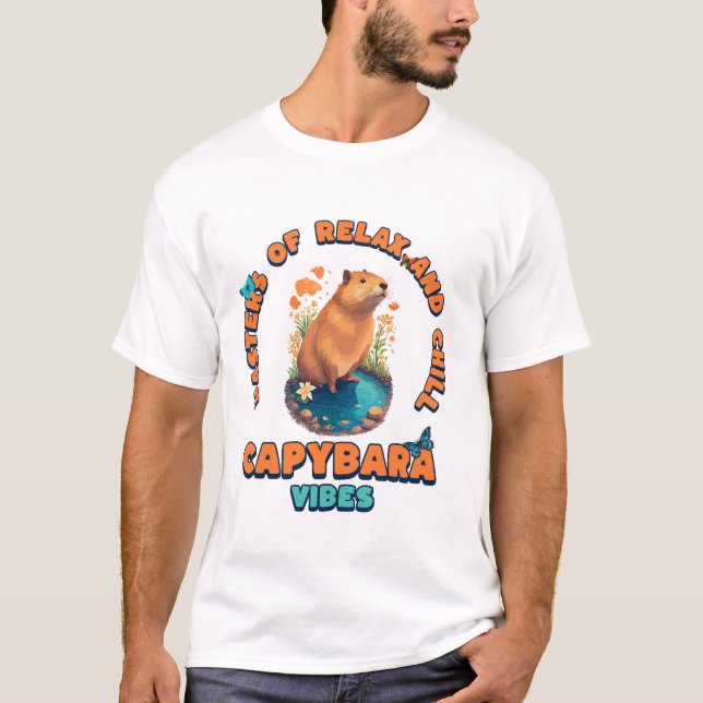 Capybara Vibes Master of Slappna and Chill T Shirt (Framsida)