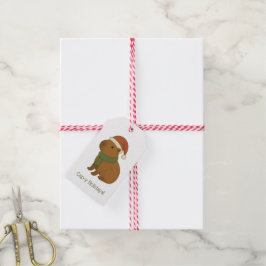 Capybara vid jul presentetikett