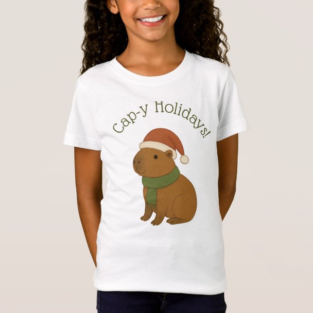 Capybara vid jul t shirt (Framsida)