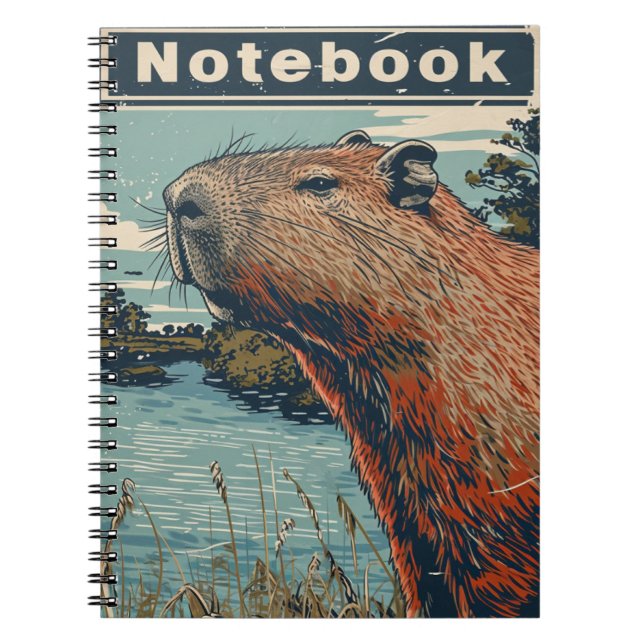 Capybara Vintage Anteckningsbok (Framsidan)