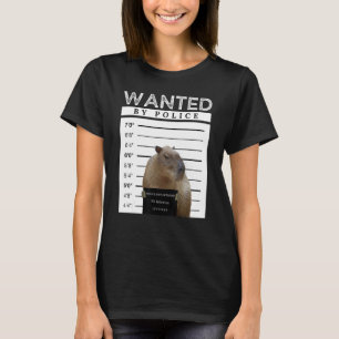 Capybara Wanted Mugshot Capybara Meme T Shirt