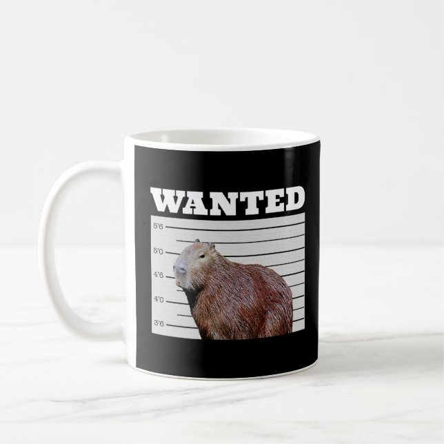Capybara Wanted Poster Animal Lover Capybara Kaffemugg (Vänster)