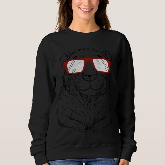 Capybara Wearing Red Glasses  Gnawer Capibara T Shirt (Framsida)