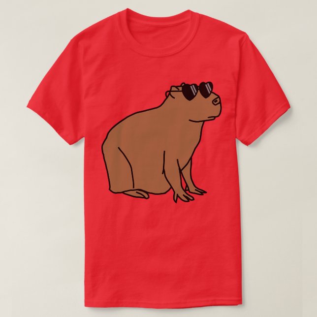 Capybara Wearing Sunglass T Shirt (Design framsida)