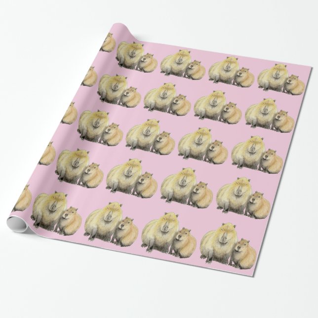 Capybara Wrapping Papper Presentpapper (Utrullad)