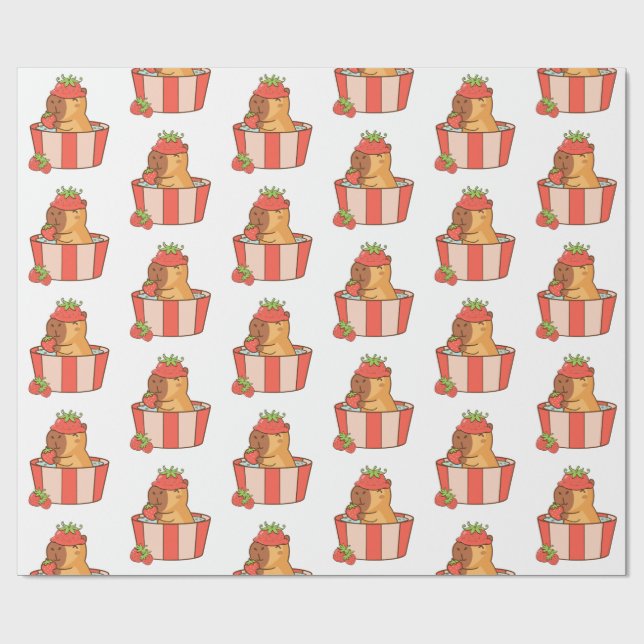 Capybara Wrapping Papper | Spill av matrester av m Presentpapper (Platt)