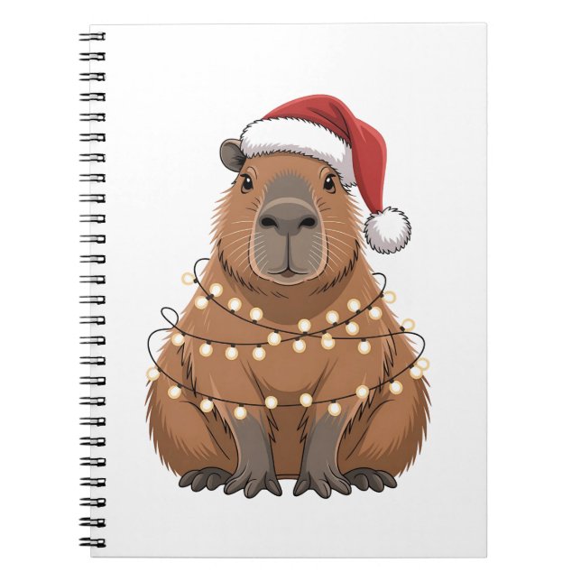 Capybara Xmas Matchning Rolig Tomte Anteckningsbok (Framsidan)