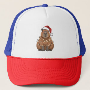 Capybara Xmas Matchning Rolig Tomte Keps