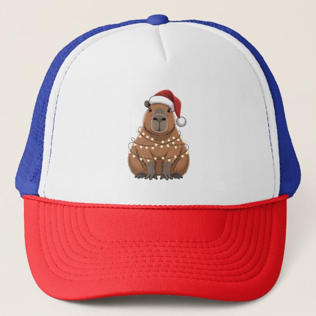 Capybara Xmas Matchning Rolig Tomte Keps (Framsida)