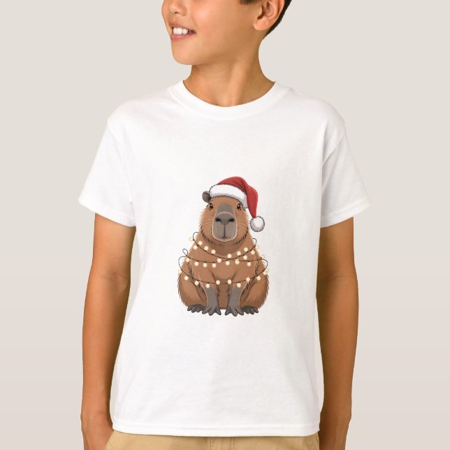 Capybara Xmas Matchning Rolig Tomte T Shirt (Framsida)