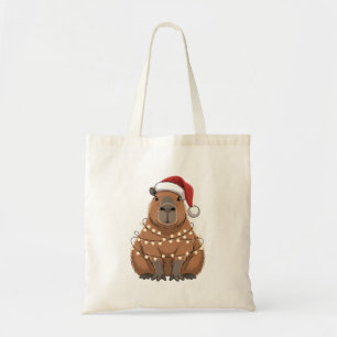 Capybara Xmas Matchning Rolig Tomte Tygkasse