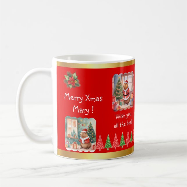 CAPYBARA XMAS MUG KAFFEMUGG (Vänster)
