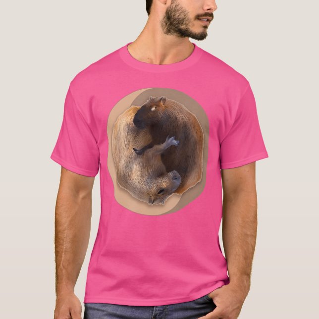 Capybara Yin Yang Tao Capybaras T Shirt (Framsida)