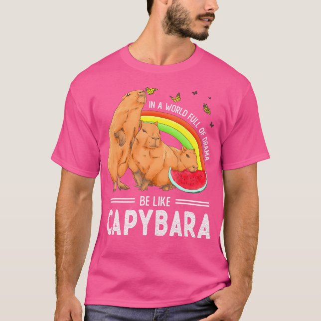 Capybara-ynlig kutdjur är som Capybara T Shirt (Framsida)