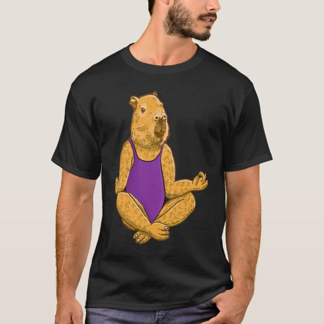 Capybara Yoga är meditets-workout T Shirt (Framsida)