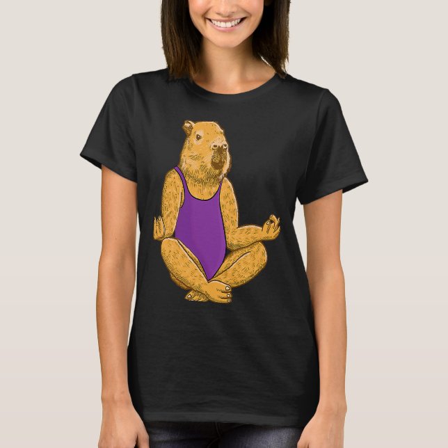 Capybara Yoga är meditets-workout T Shirt (Framsida)