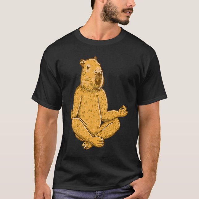 Capybara Yoga poses Workout Sport Meditation T Shirt (Framsida)