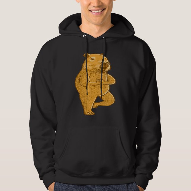 Capybara Yoga ställning Sport Träningsövningar Hoodie (Framsida)