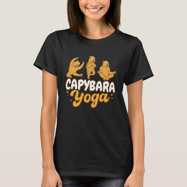 Capybara yogaställningar Meditation Träning T Shirt (Framsida)