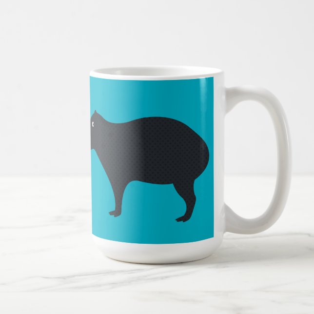 Capybaraen håller ögonen på muggen kaffemugg (Höger)