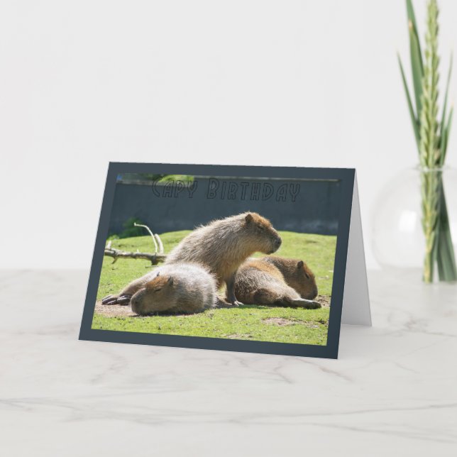 Capybarahälsningkort - Capy födelsedag Kort (Framsida)