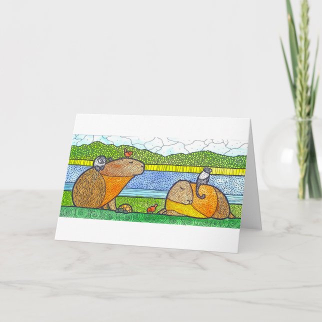 Capybarahälsningkort Kort (Framsida)