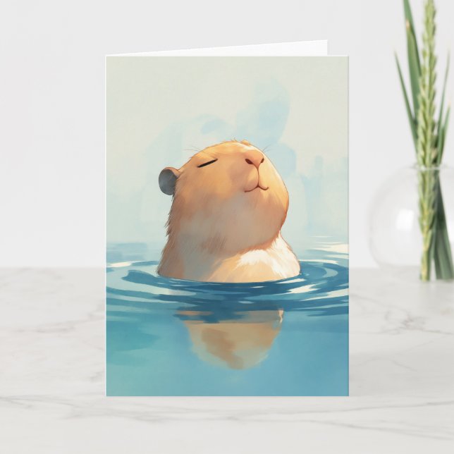 Capybarans lugna ögonblick kort (Framsida)