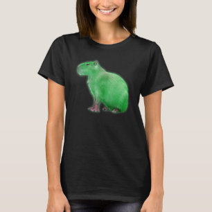Capybaras Cute Space Capybara Martian Grönt T Shirt