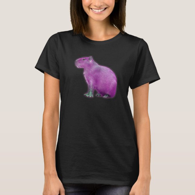 Capybaras Cute Space Capybara Martian Rosa T Shirt (Framsida)